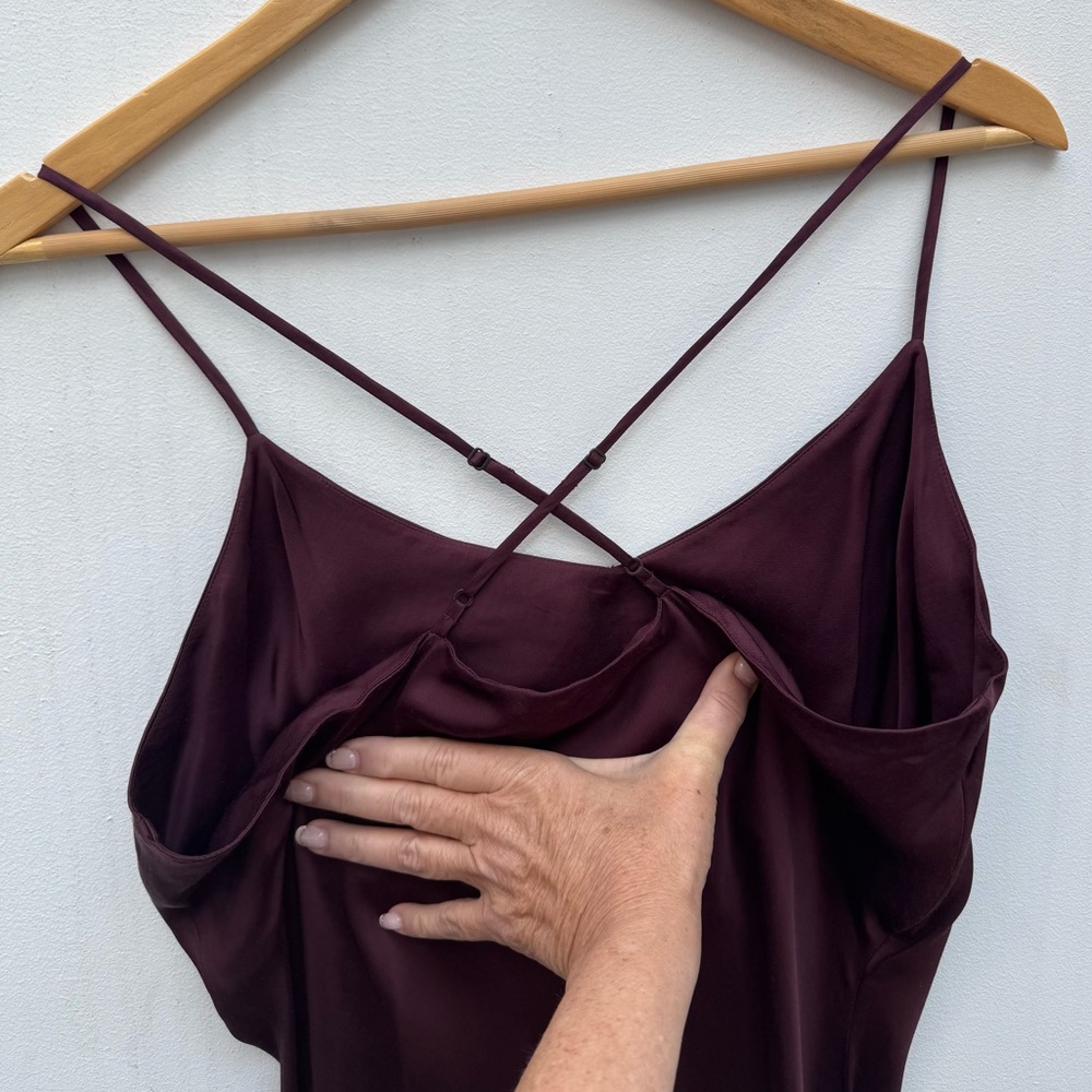 AG ADRIANO GOLDSCHMIED: Scarlett Slip Dress in Rich Carmine. Size L - Picture 7 of 12
